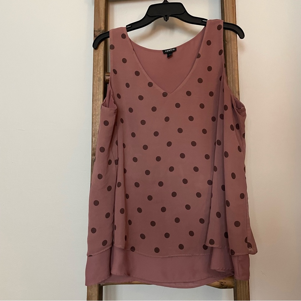 Torrid polka dot blouse